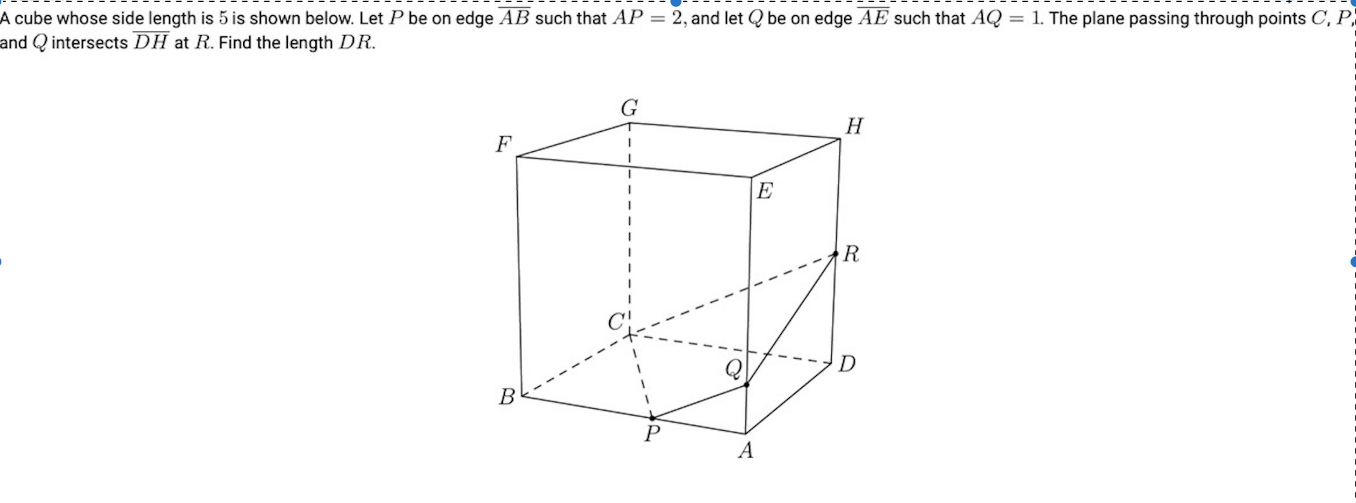 see attached A cube whose side length is 5 is