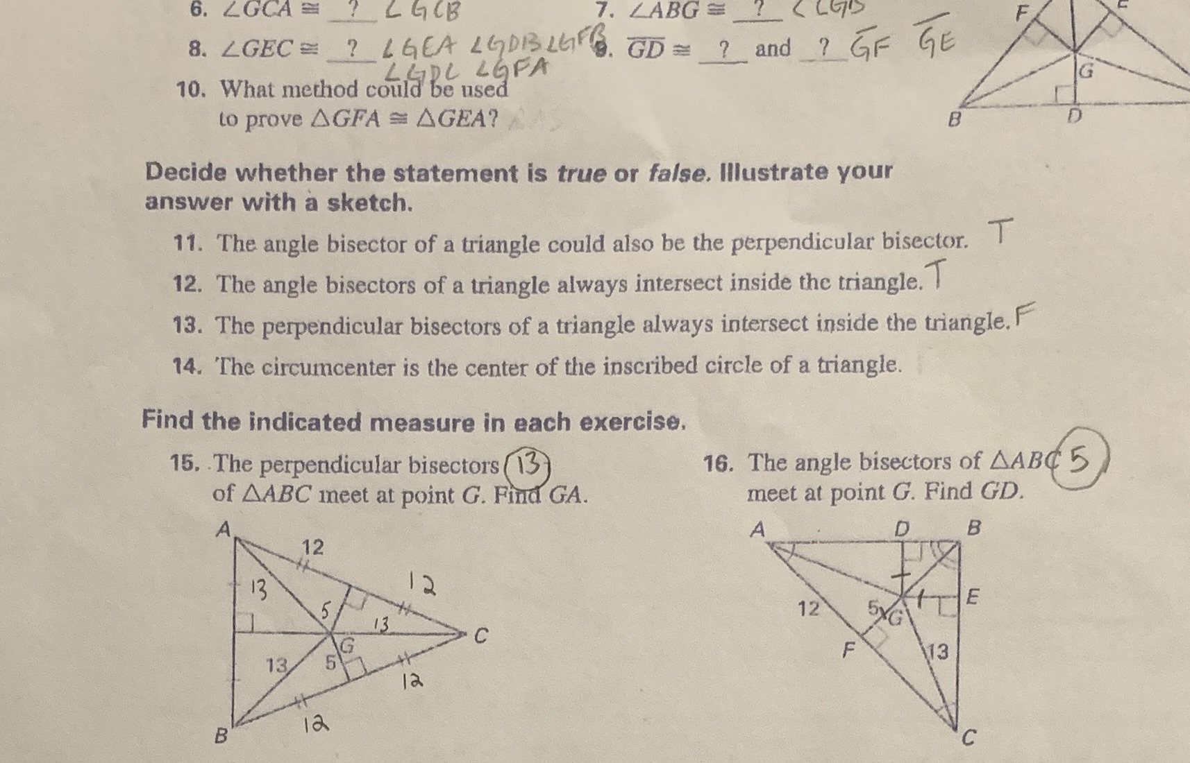 11, 12 & 13 6. LGCA # 7 C GCB 7. LABG= ? CCGO F
