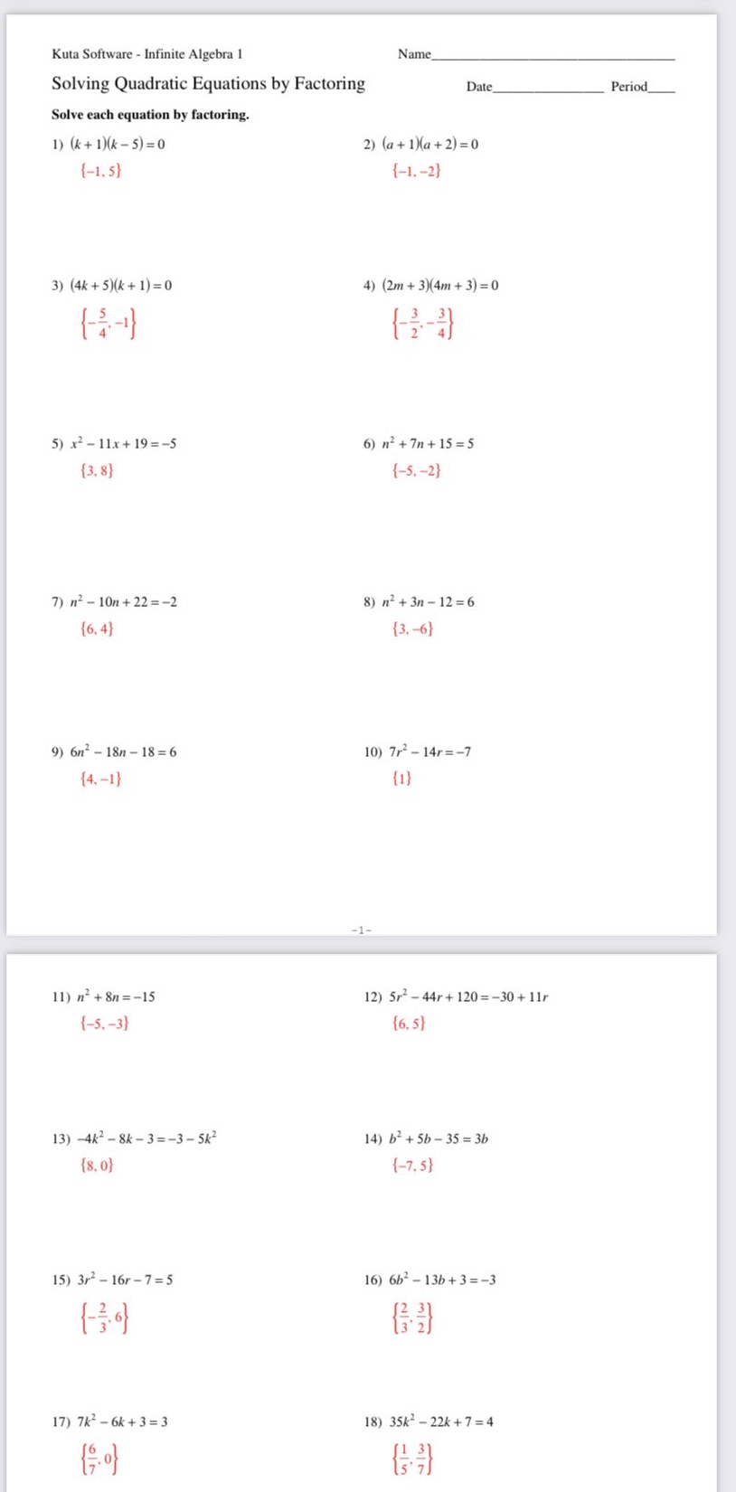 P1 Answer 7 8 9With handwritten solutions Kuta