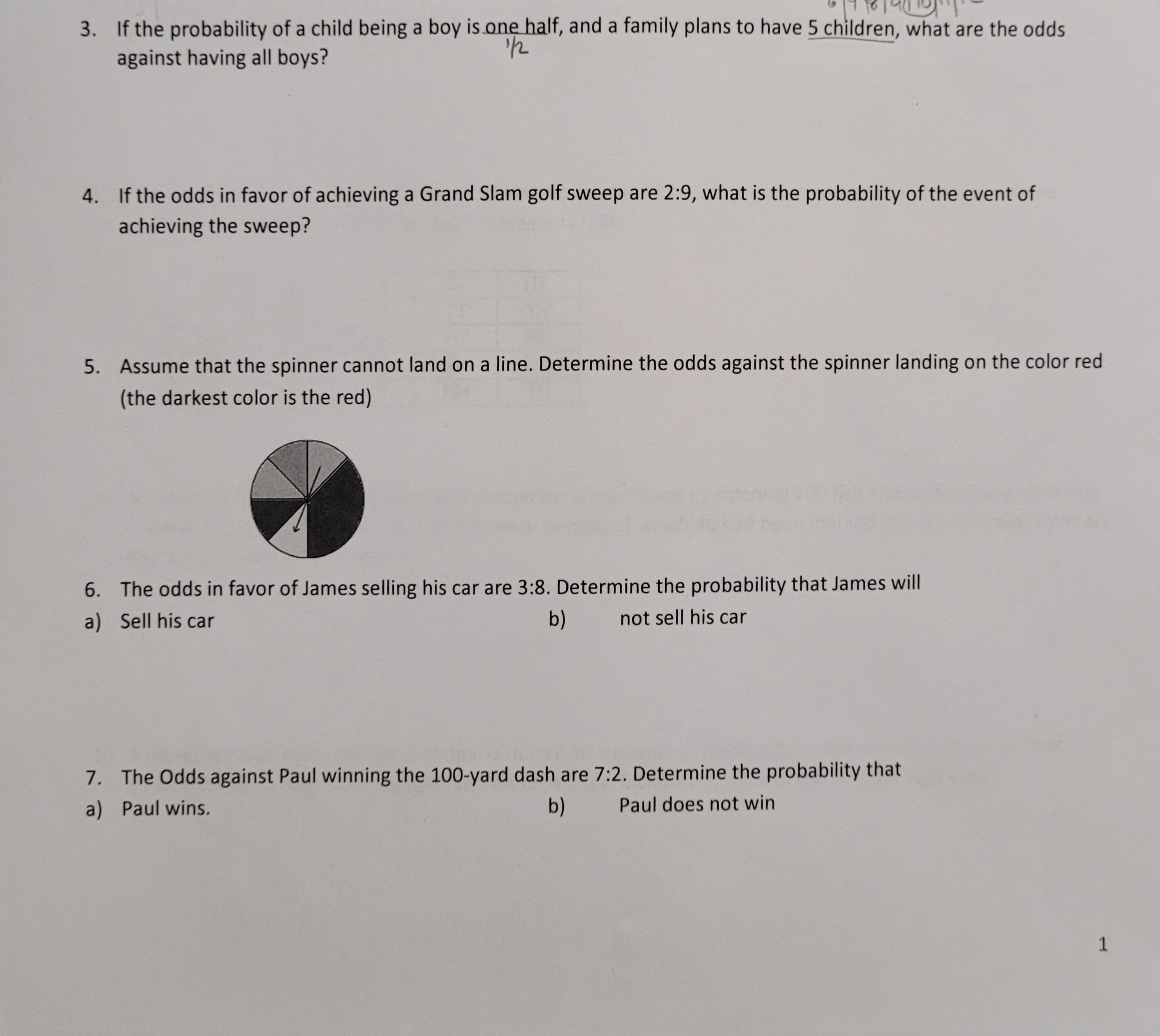 3. If the probability of a child being a boy is