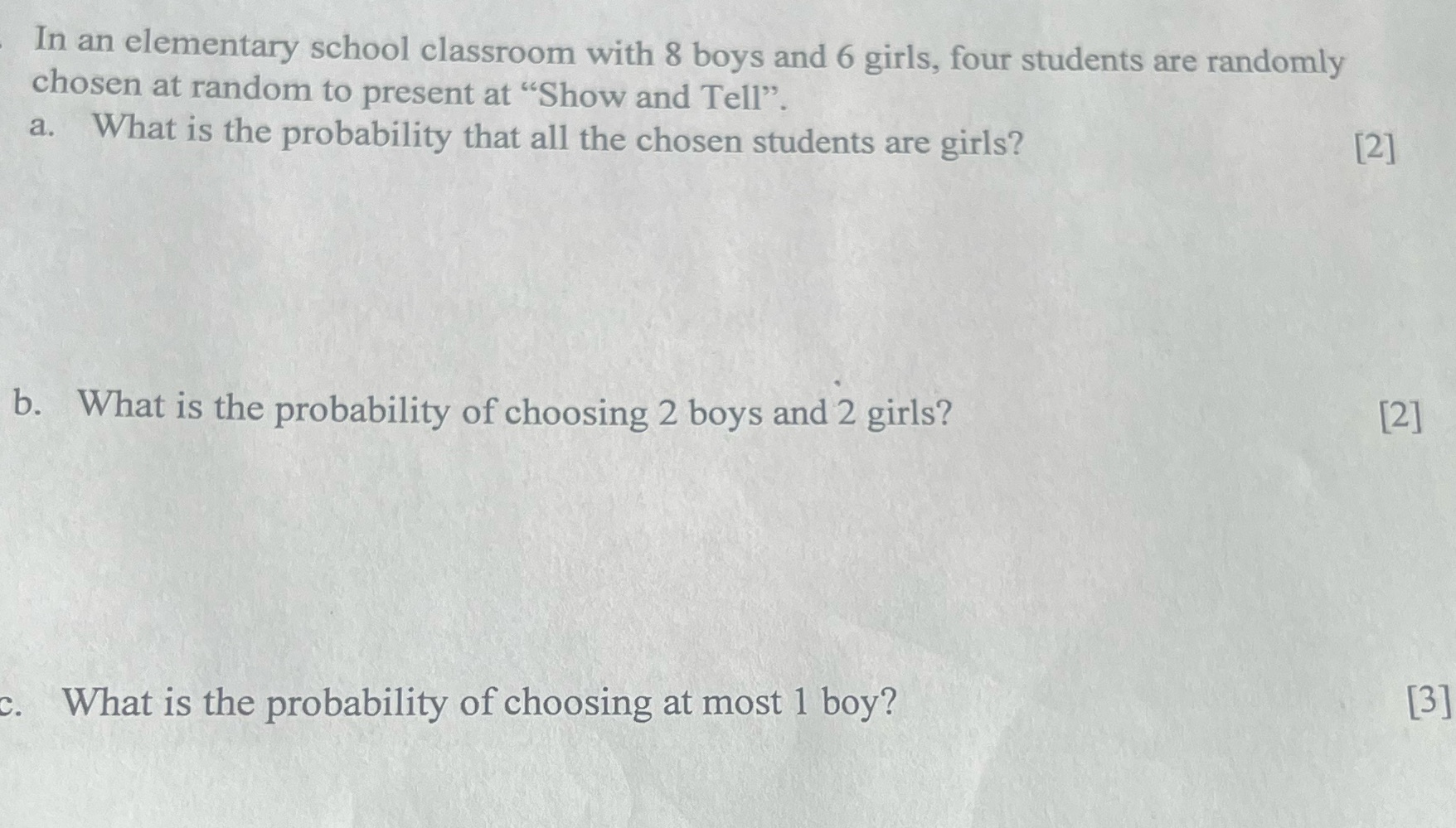 In an elementary school classroom with 8 boys and