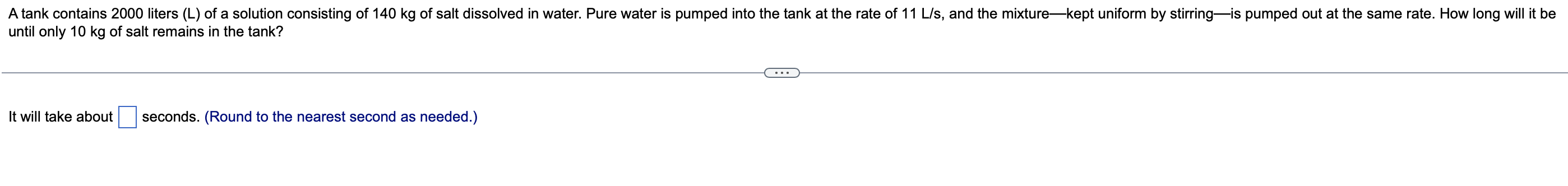 Atank contains 2000 liters (L) of a solution