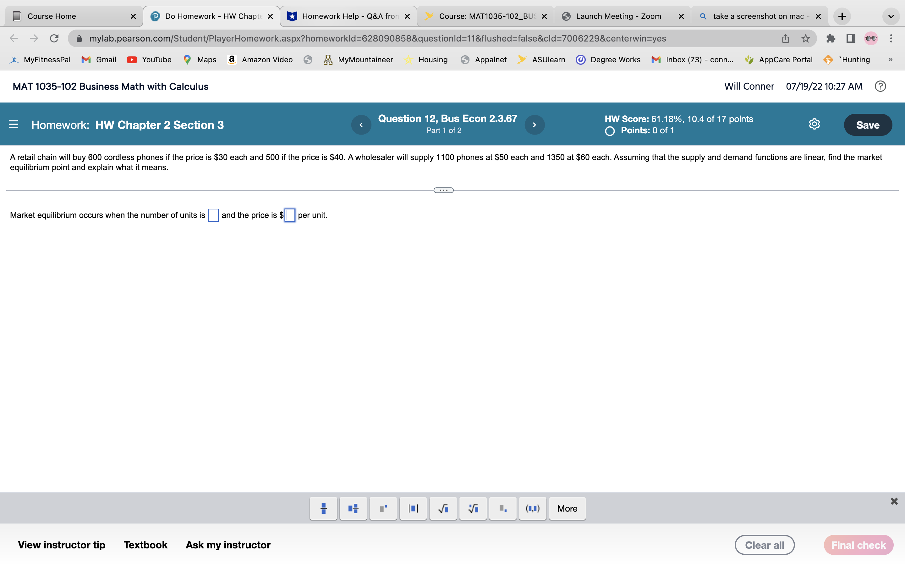 Course Home X Do Homework - HW Chapte X Homework