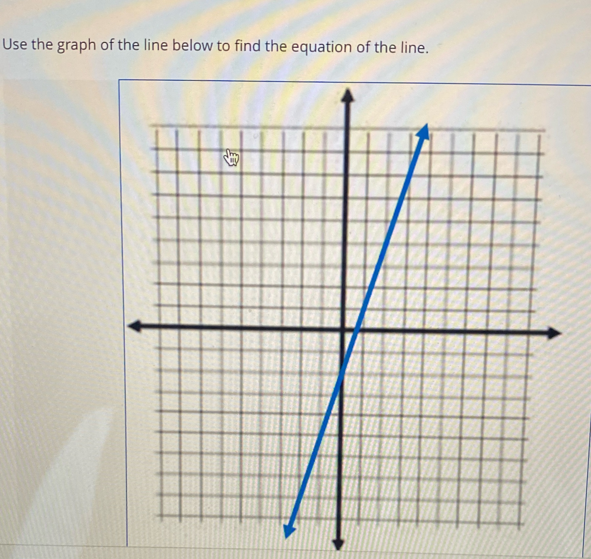 Use the graph of the line below to find the