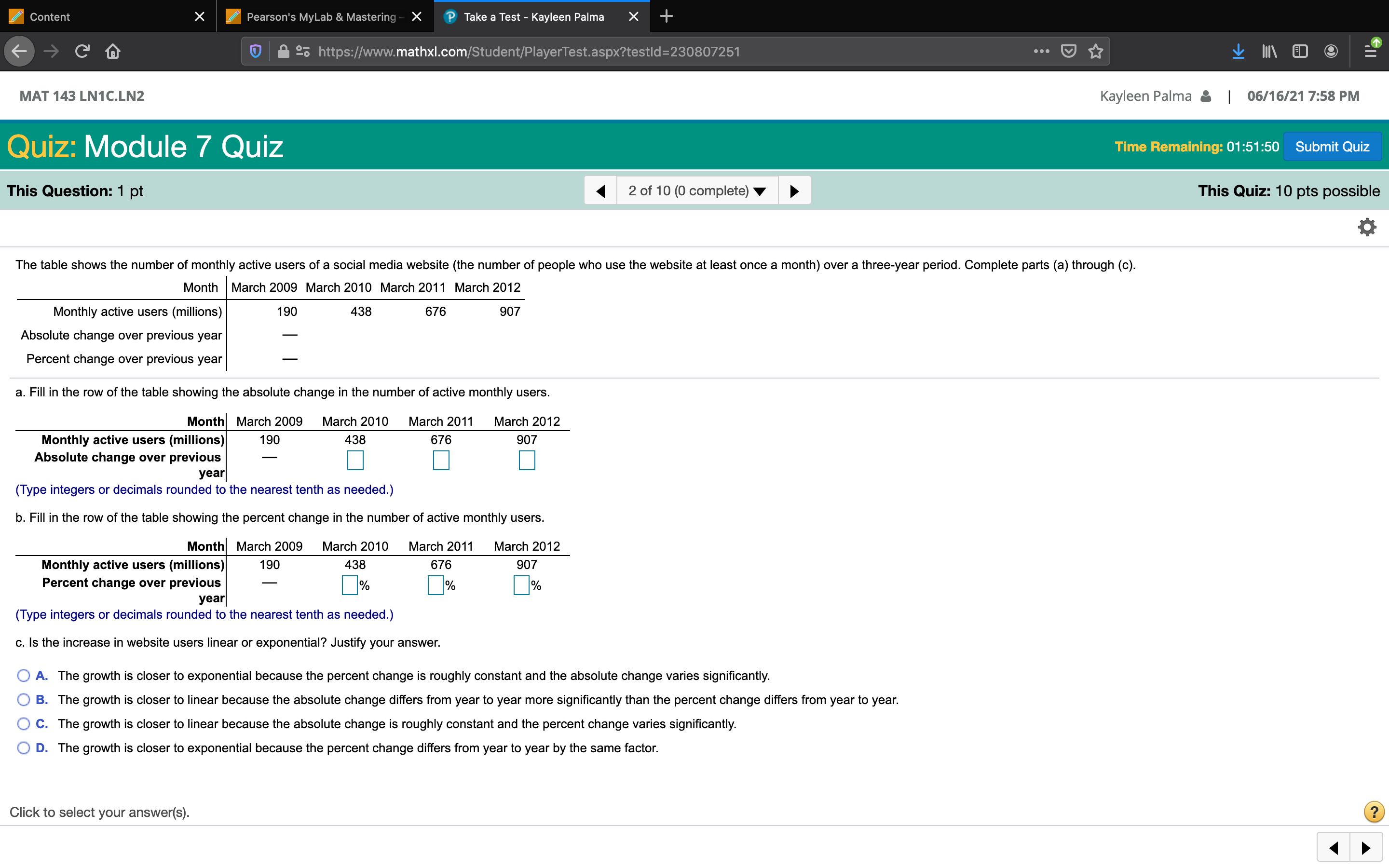 The table shows the number of monthly active
