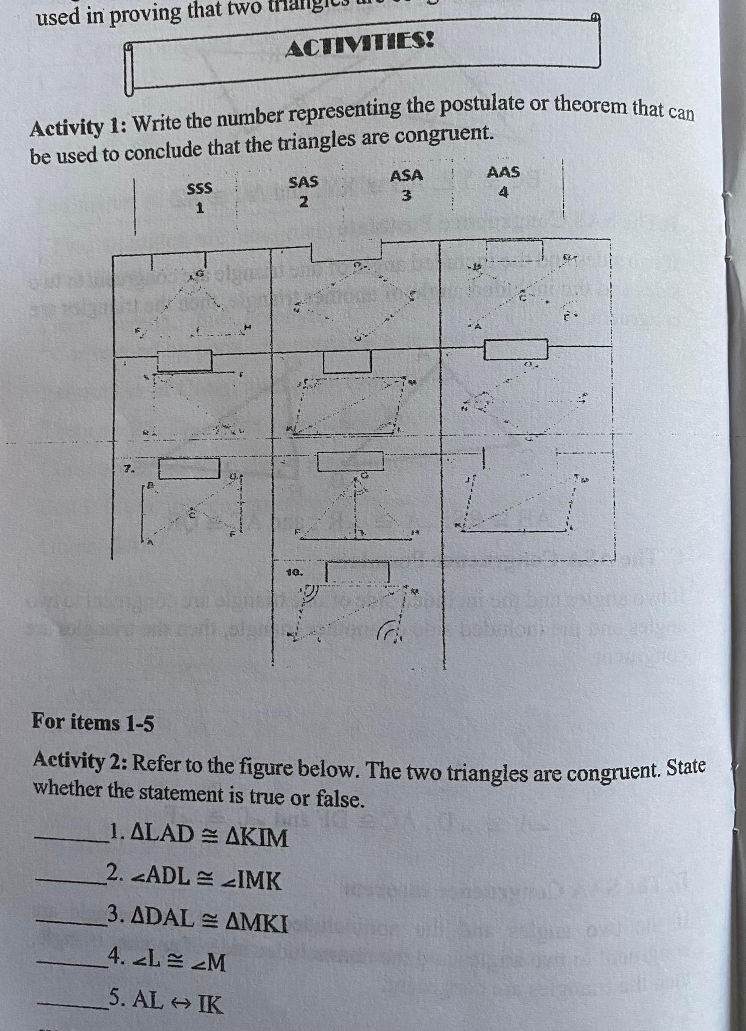 Please help thank you ACTIVITIES! Activity 1: