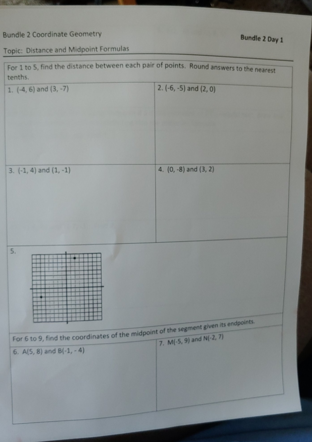 distance and midpoint formula Bundle 2 Coordinate