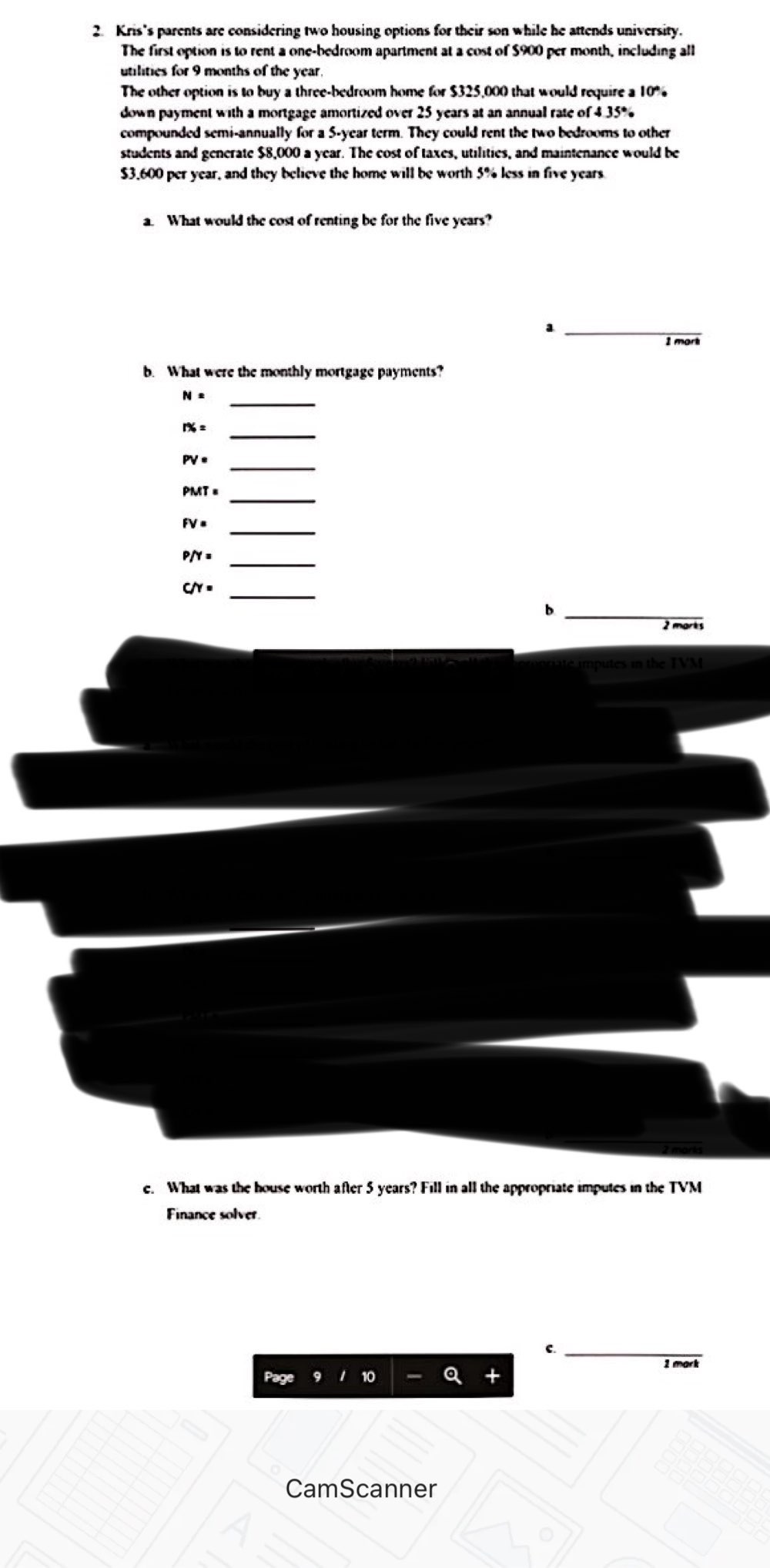 2 Kris's parents are considering two housing