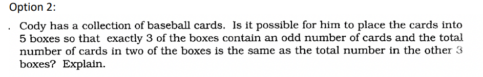 Choose one of the problems below and write a