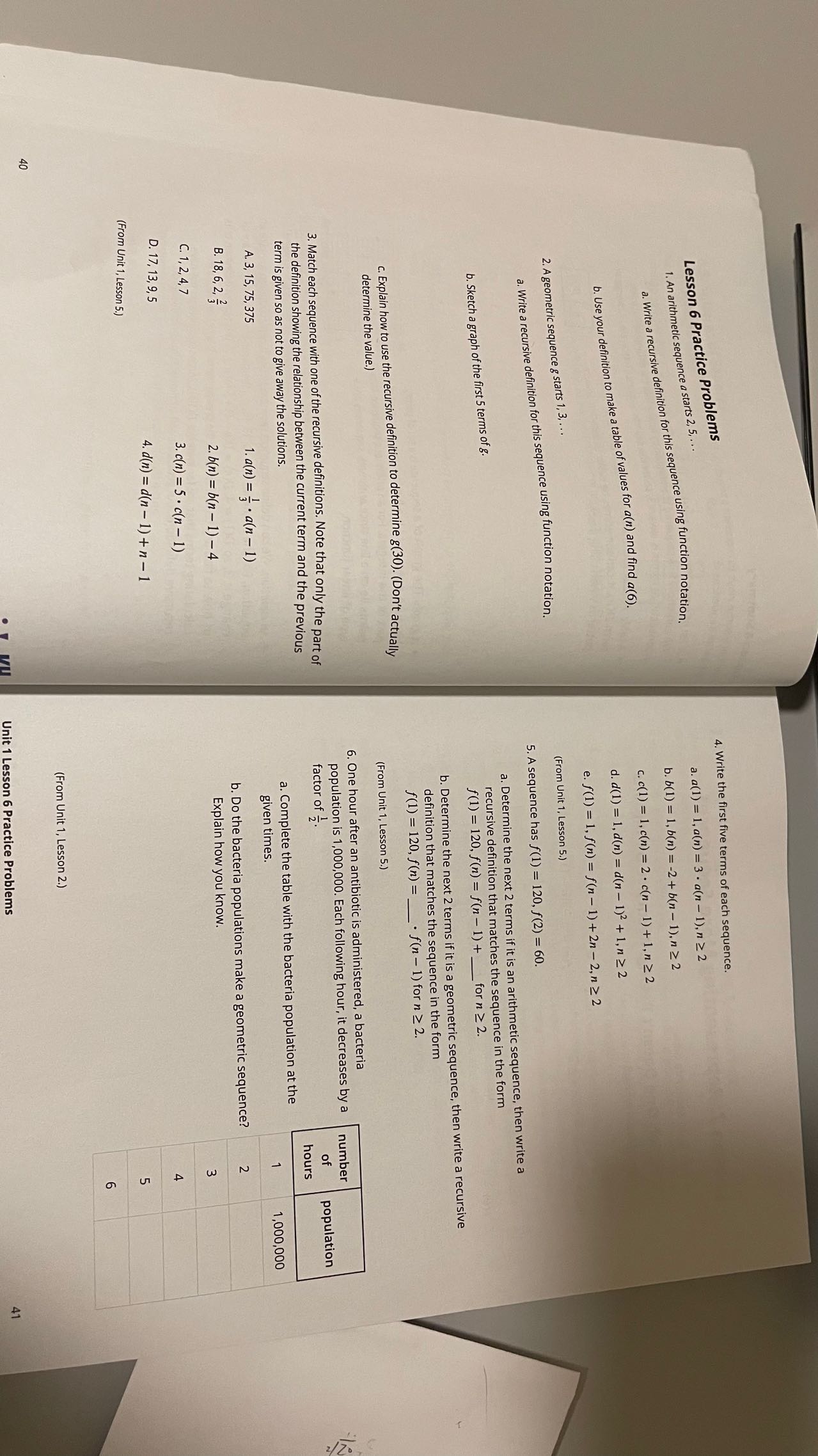 Lesson 6 Practice Problems 4. Write the first