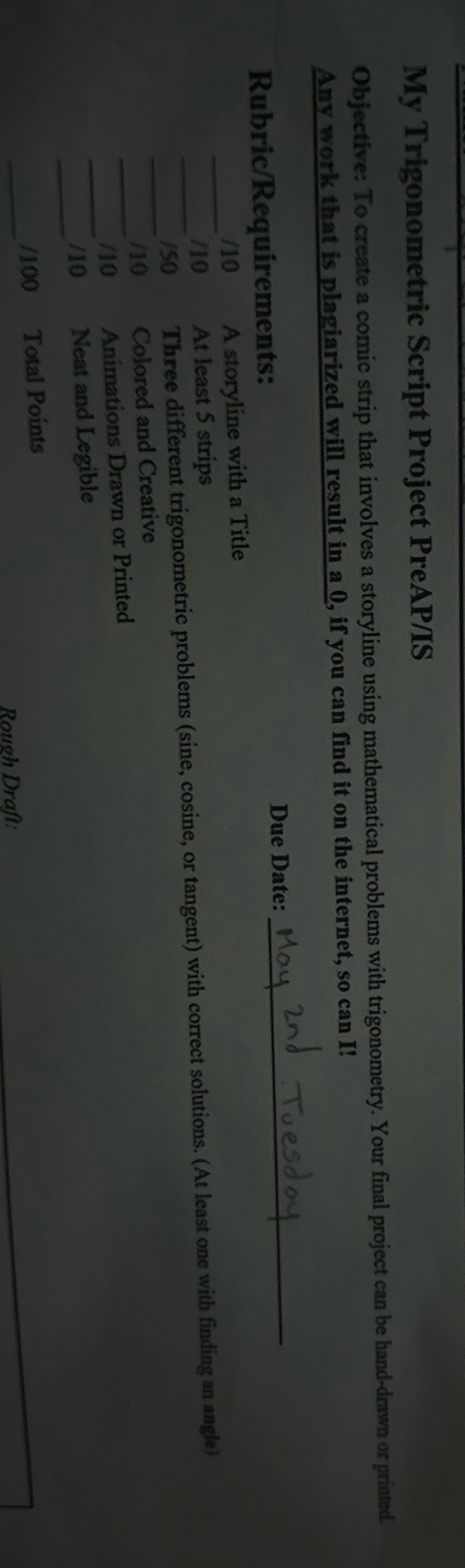 My Trigonometric Script Project PreAP/IS