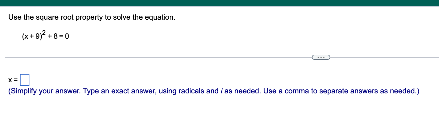 MUST SHOW CALCULATIONS: Use the square root