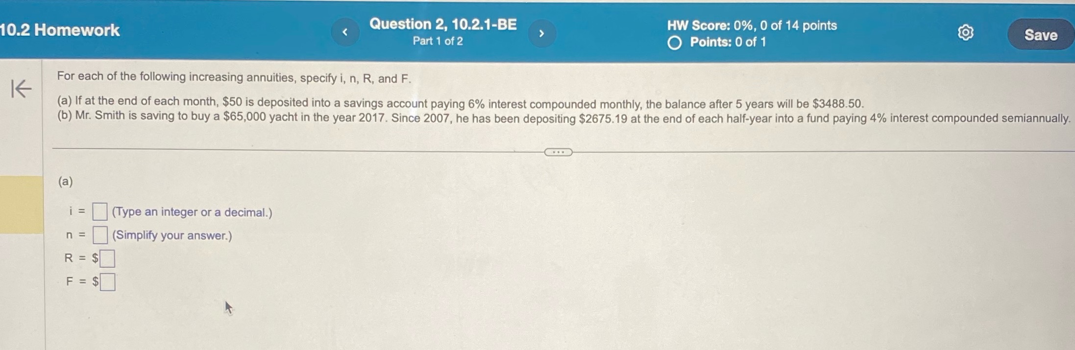 solve 10.2 Homework Question 2, 10.2.1-BE HW