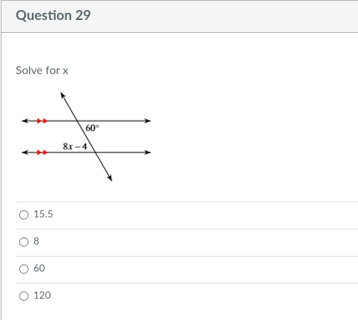 Help needed here. 29. Question 29 Solve for x 60%