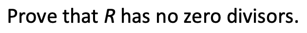 Given a ring R consists of at least two distinct