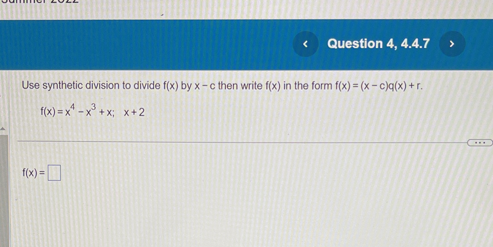 < Question 4, 4.4.7  style=