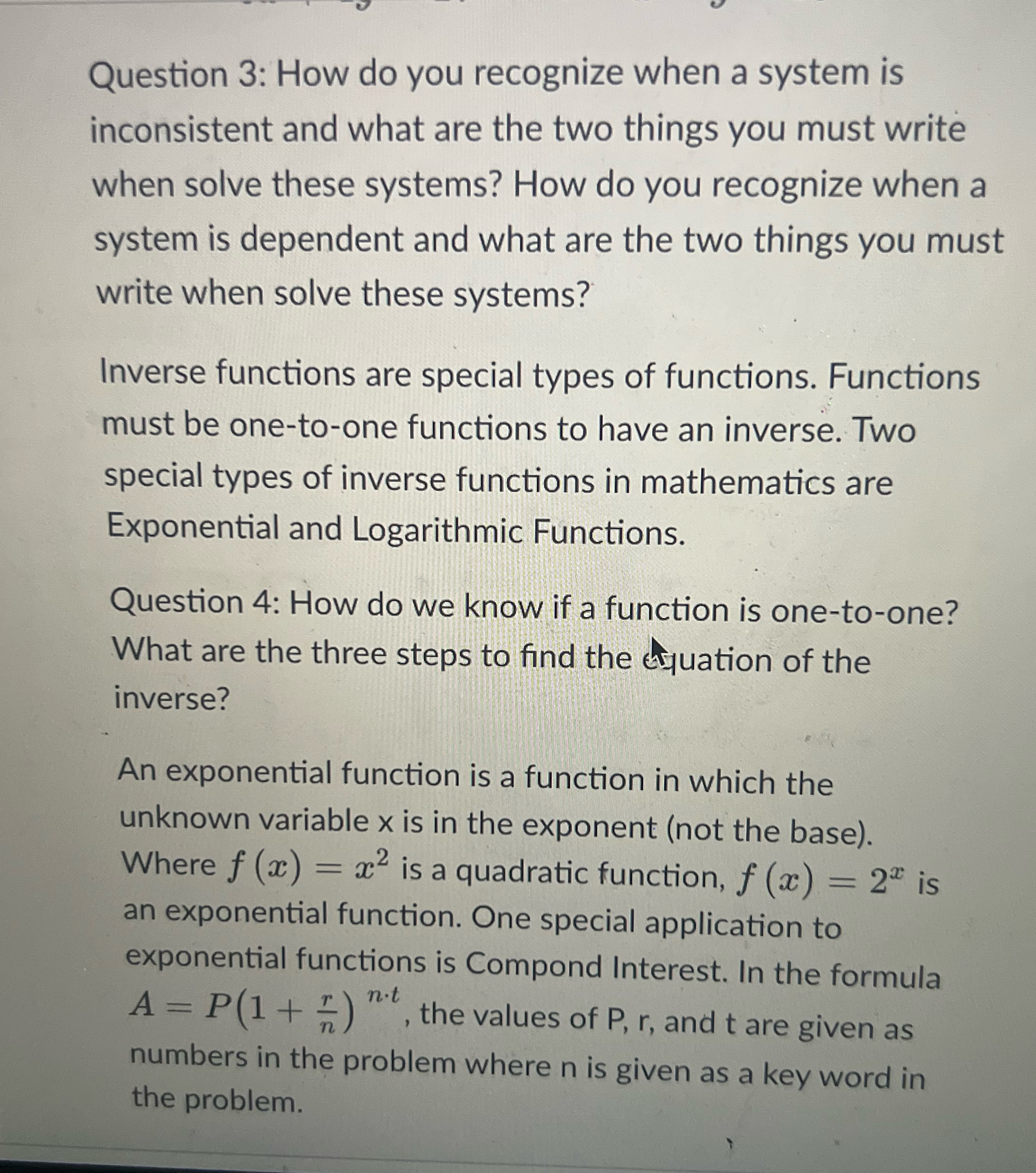 Question 3: How do you recognize when a system is