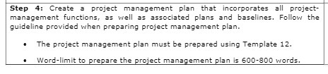 Step 4: Create a project management plan that