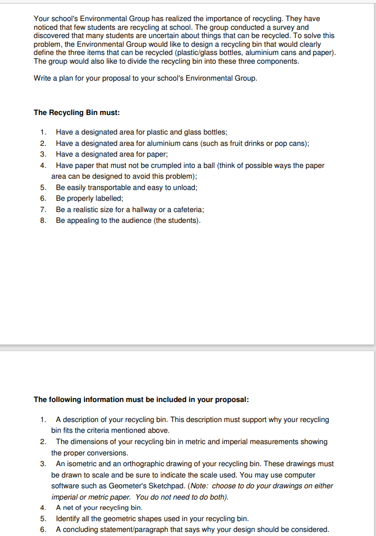 Your school's Environmental Group has realized