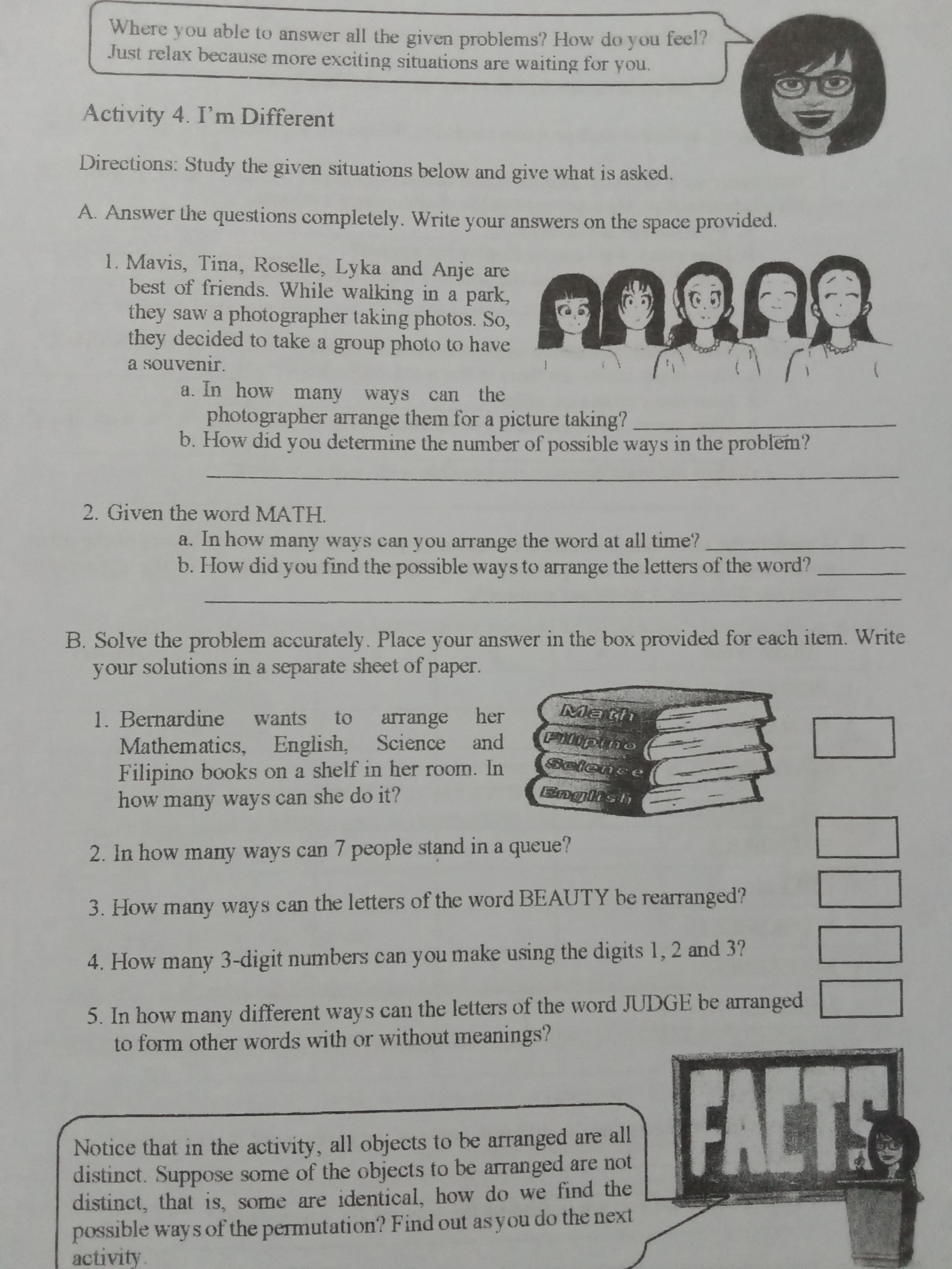 answer the questions \fActivity 2. Arrange Me