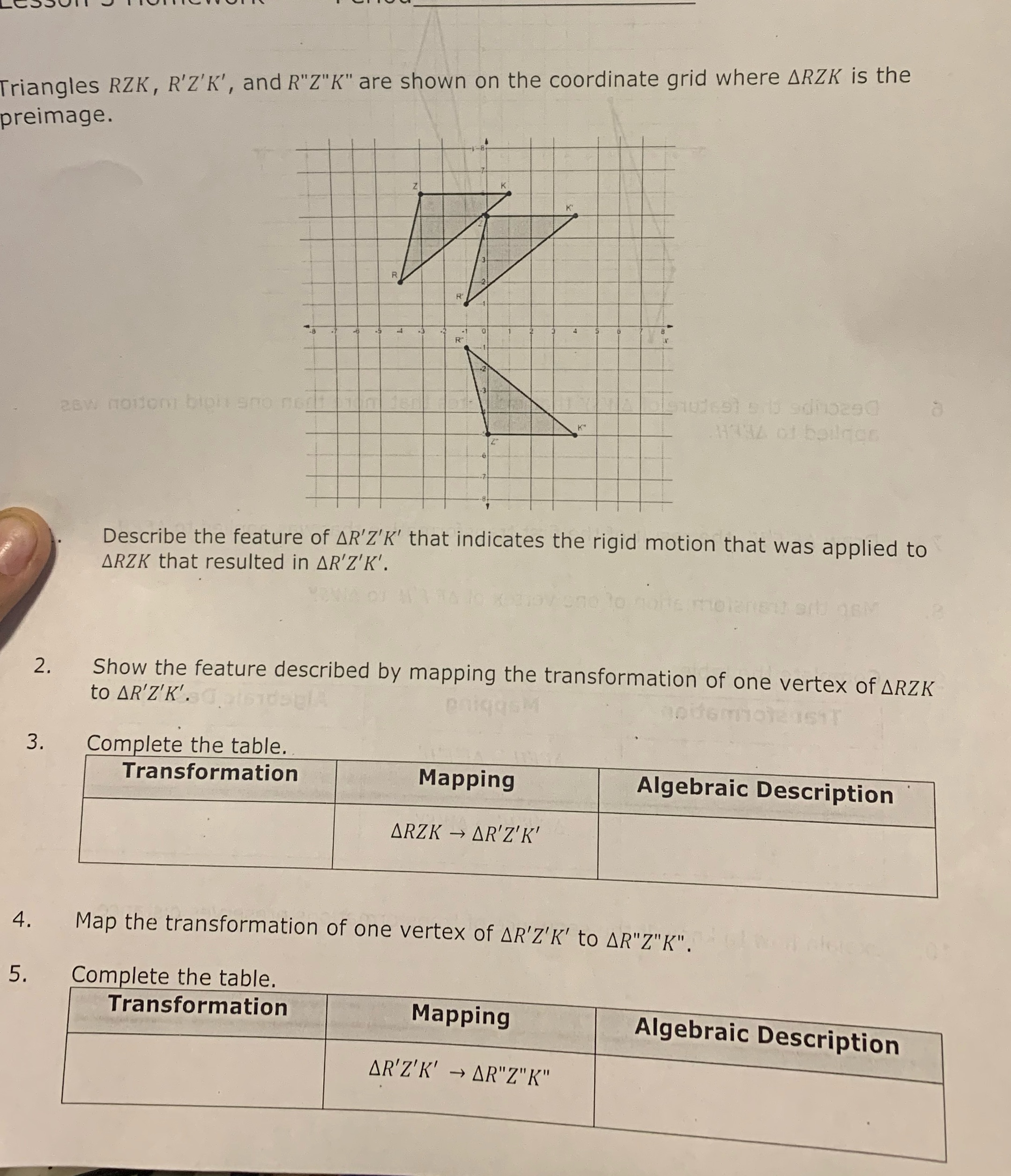 I need the answers Triangles RZK,