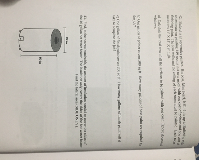 Geometry problems 42. Buford is an apprentice