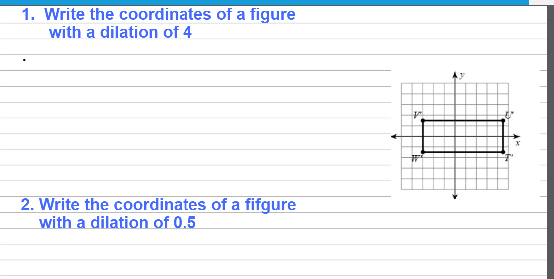 1. Write the coordinates of a figure with a