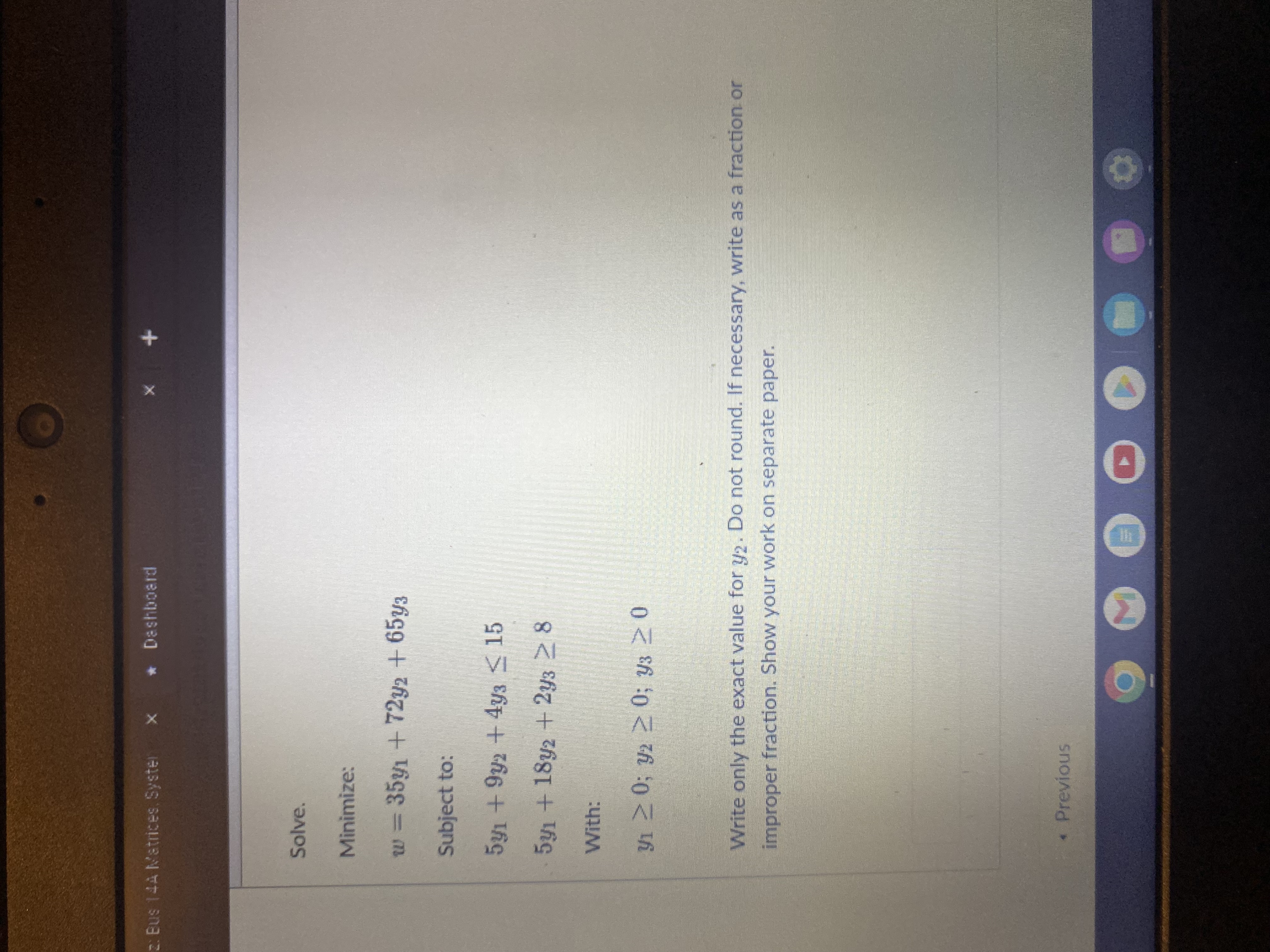 Bus 144 Matrices, Systel X Dashboard Solve.