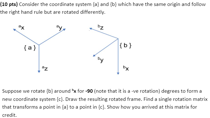 [10 p13] Consider the coordinate system {a} and