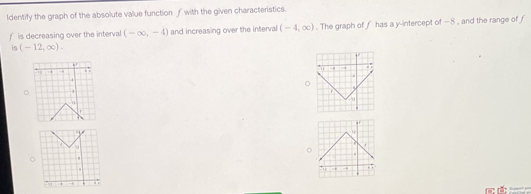 Identify the graph of the absolute value function