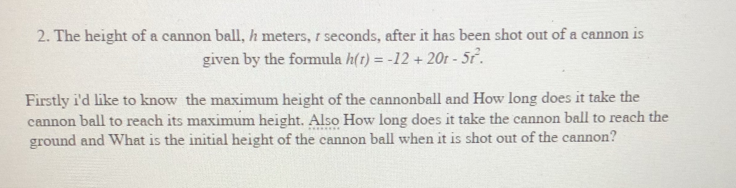 Here's the question if you can please explain in