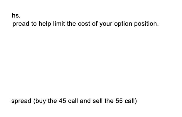 hs. pread to help limit the cost of your option