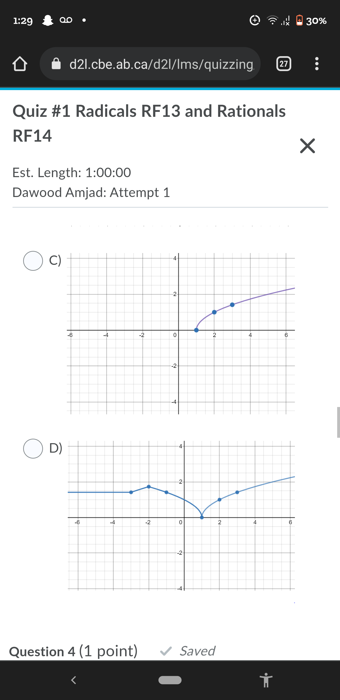 1:28 Q0 - 2IN 30% d21.cbe.ab.ca/d21/Ims/quizzing.
