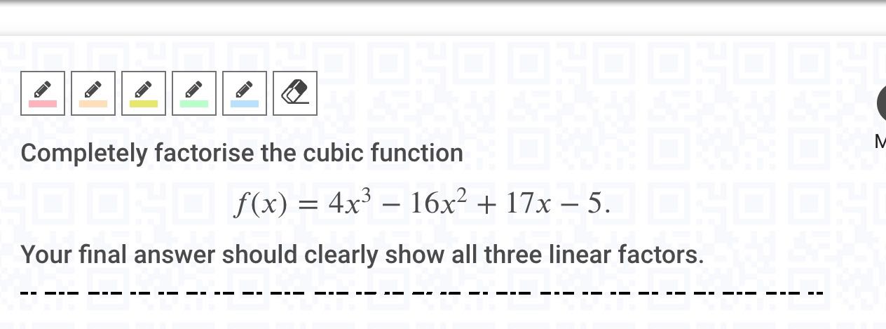 2 Completely factorise the cubic function f(x)