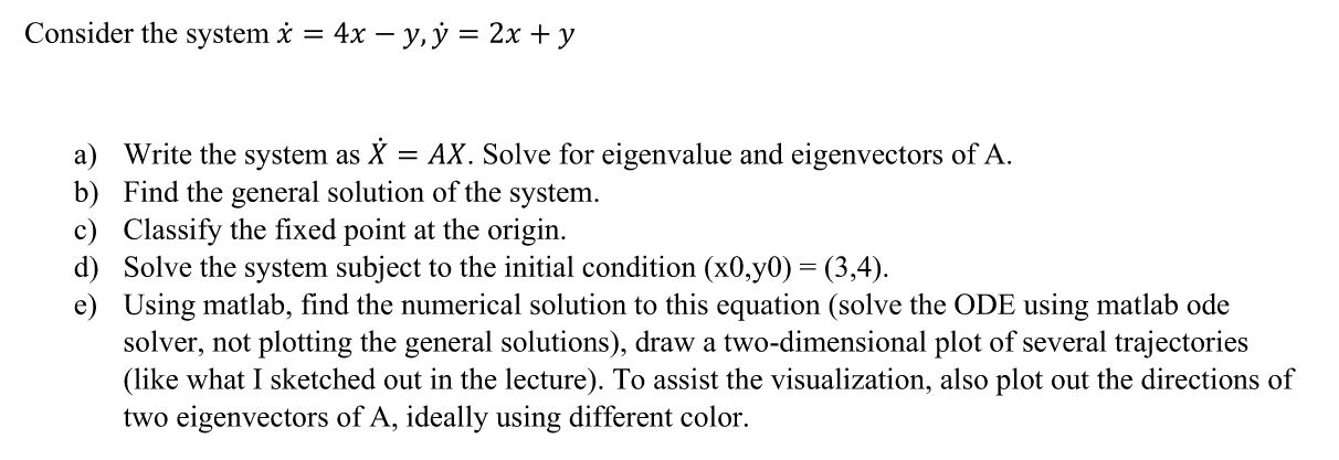 Please help. Never taken Linear Algebra Consider