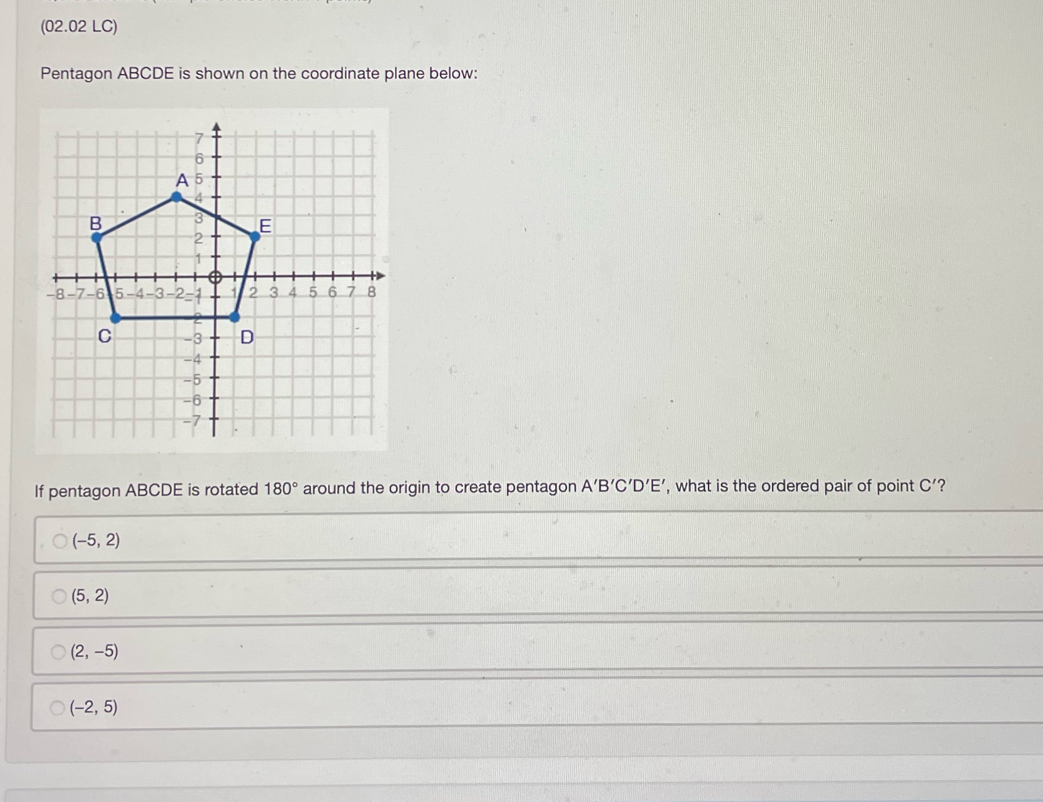 (02.02 LC) Pentagon ABCDE is shown on the