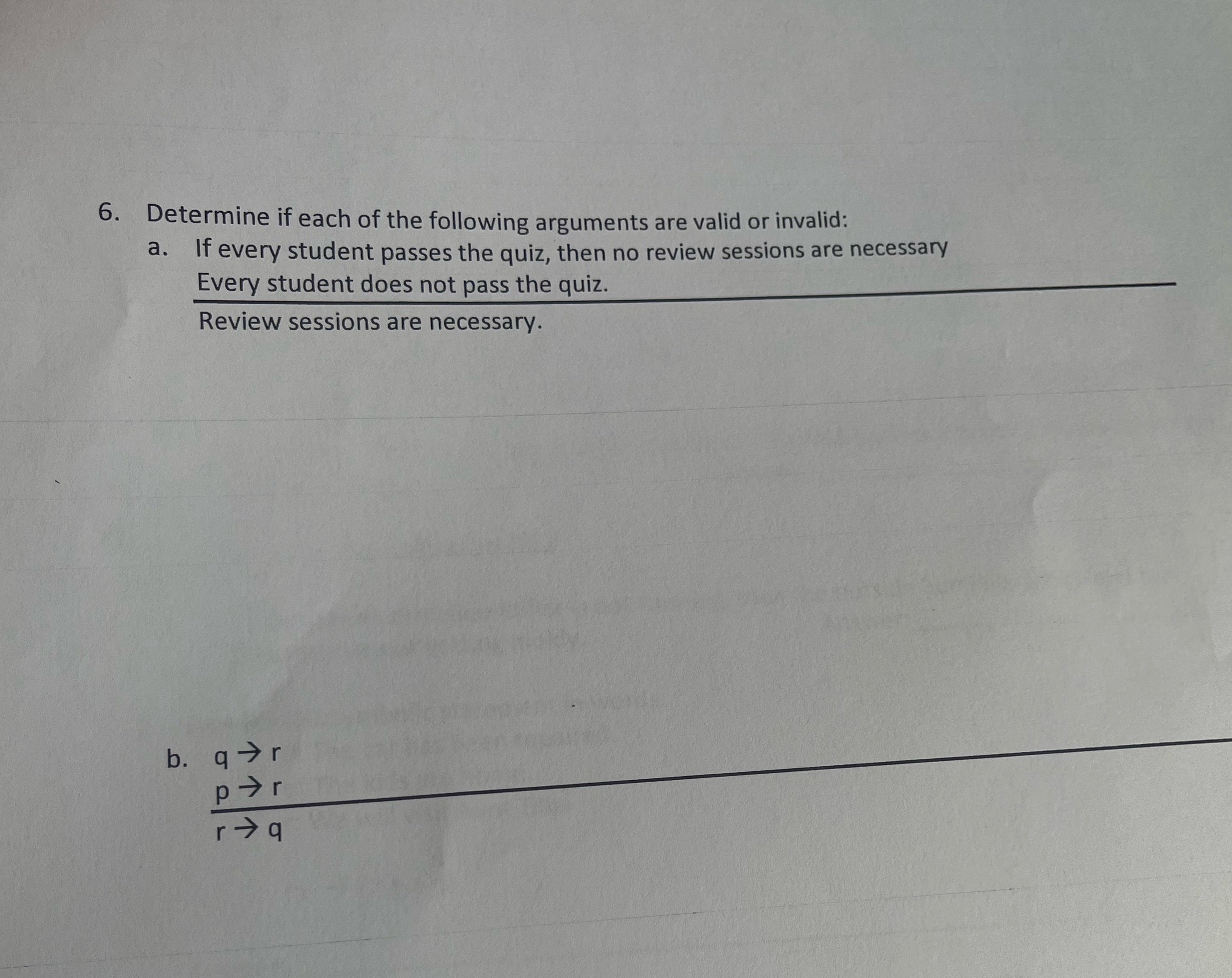 A and b pls. Thank you! 6. Determine if each of