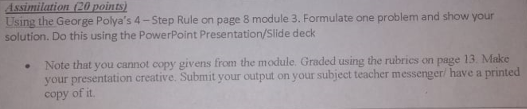 Assimilation (20 points) Using the George