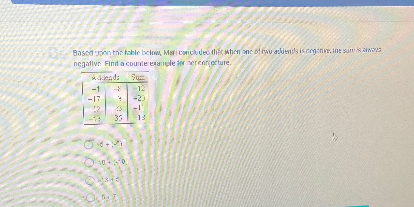 Patterns and Inductive reasoning Based upon the