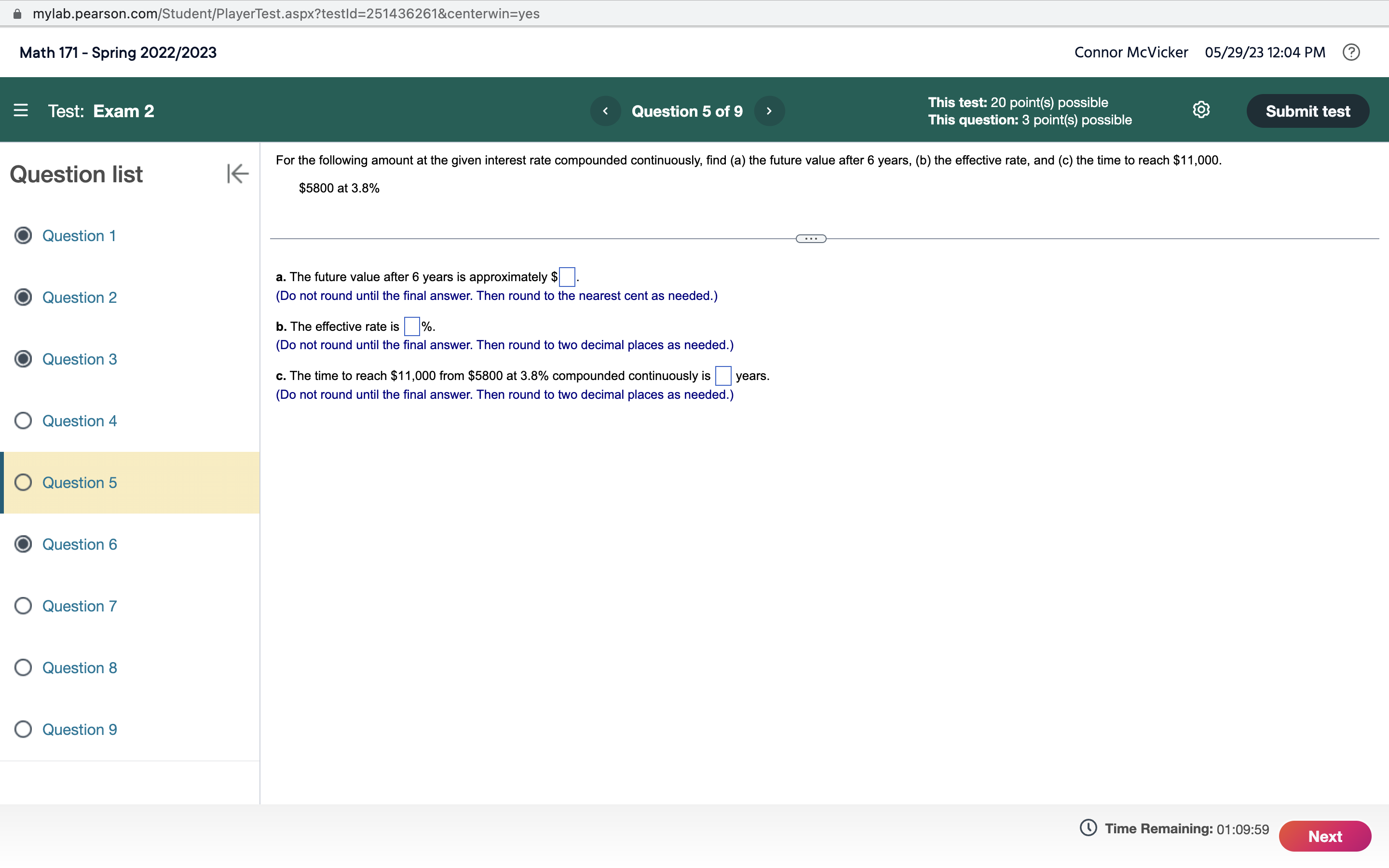 mylab.pearson.com/Student/PlayerTest.aspx?testId:2