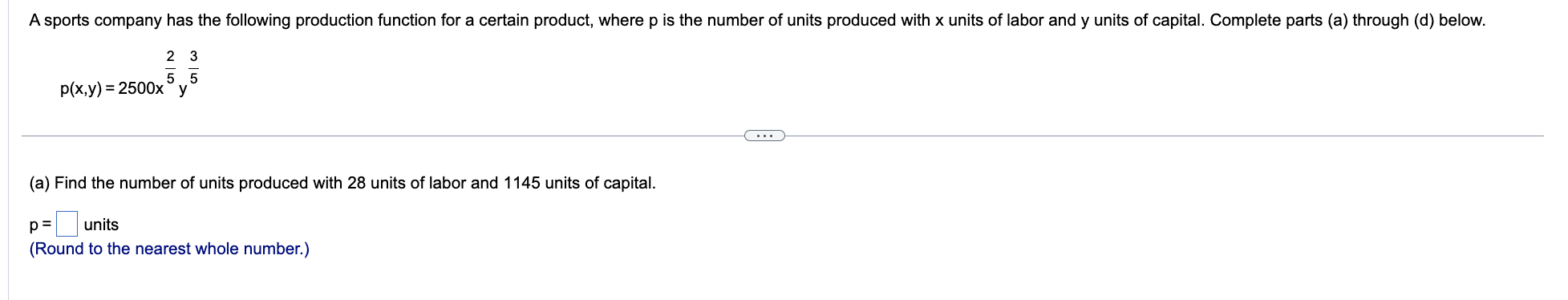 A one-product company nds that its prot, P, in