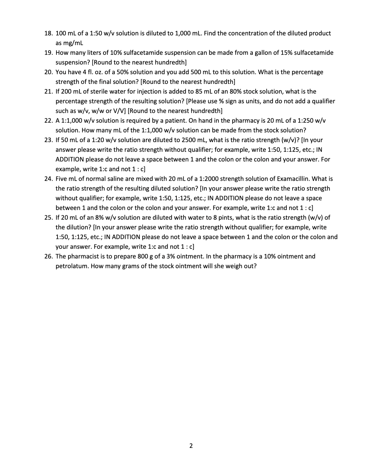 Please answer the following 26 questions Homework