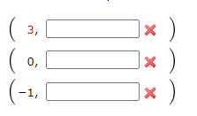 Complete the three ordered-pair solutions of the