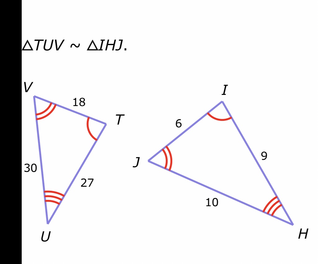 What is the similarity ratio of ?TUV to