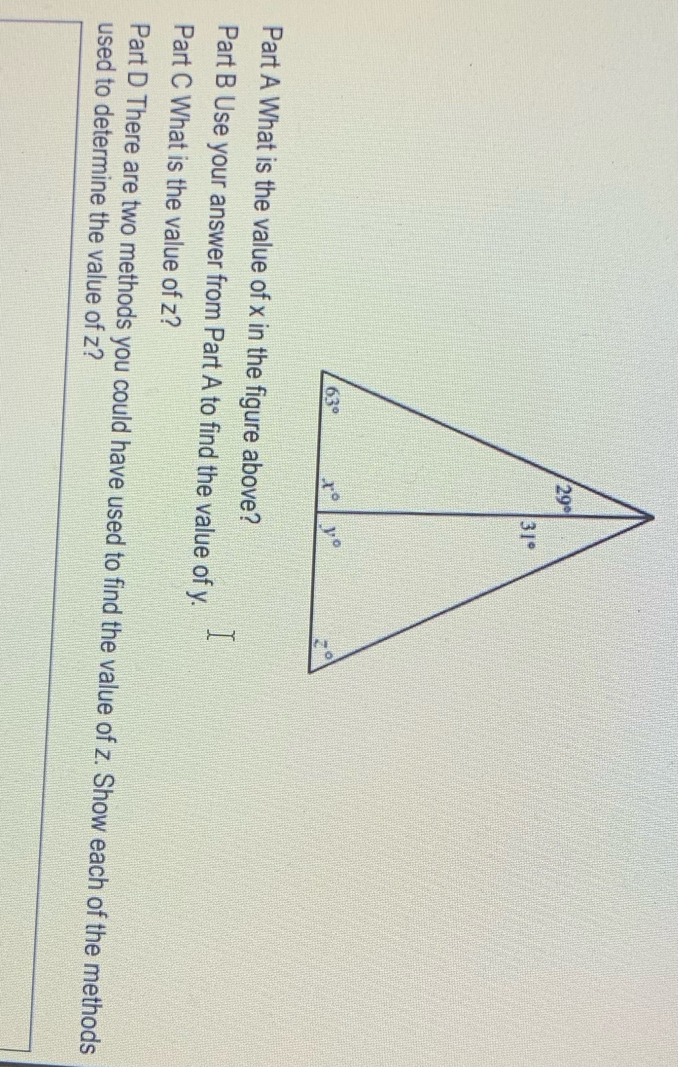 29% Part A What is the value of x in the figure