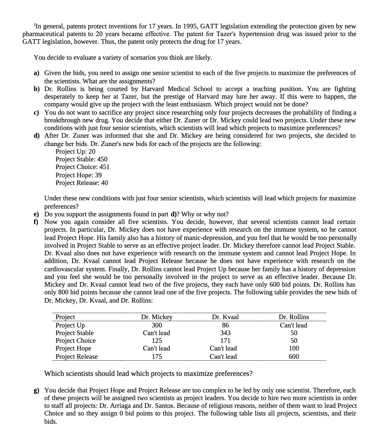 1In general, patents protect inventions for 17