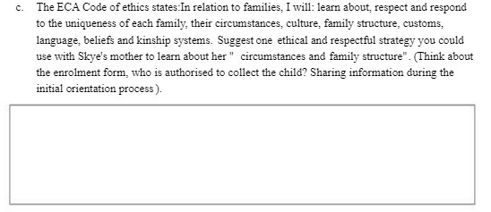c. The ECA Code of ethics states:In relation to
