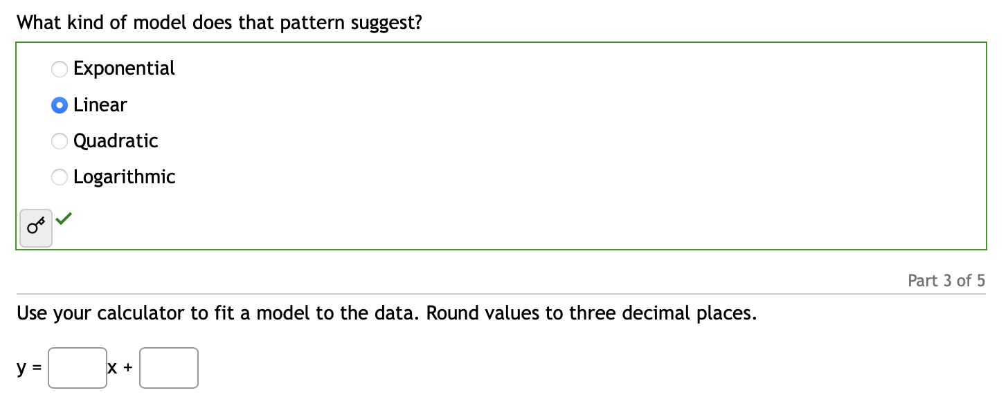 1: For each data table below, determine the best