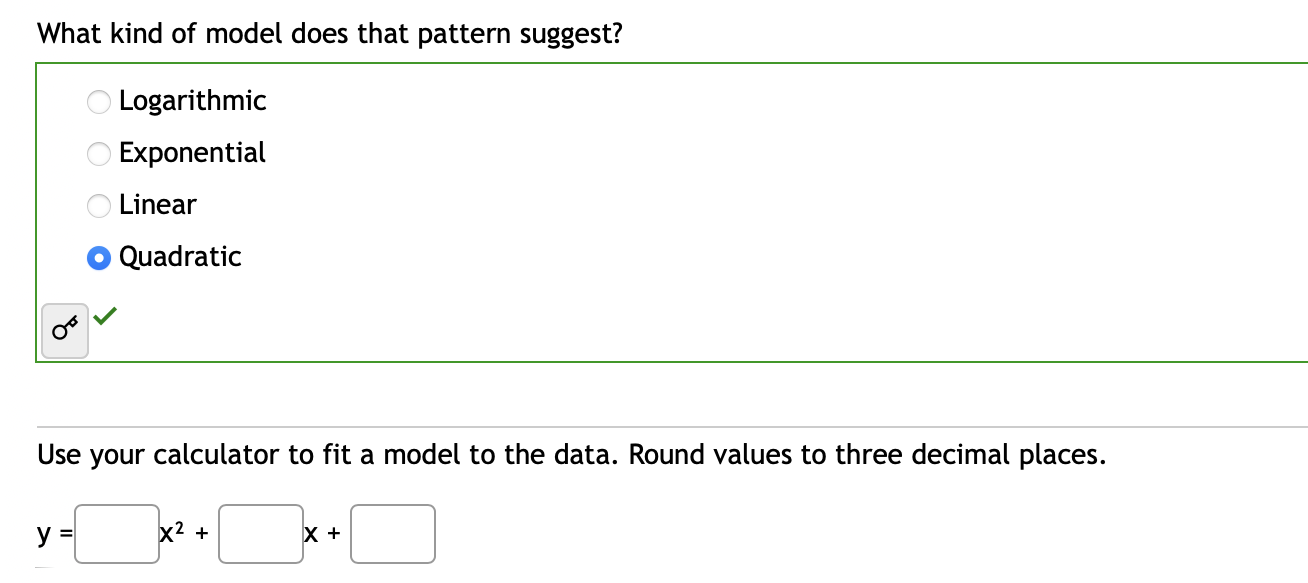 1: For each data table below, determine the best
