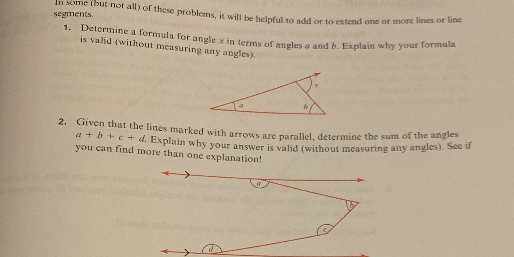 In some (but not all) of these problems, it will